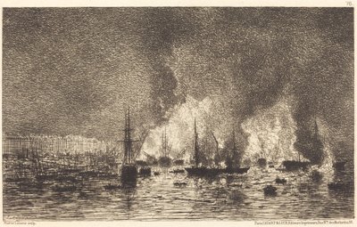 Incêndio no porto de Bordeaux de Maxime Lalanne