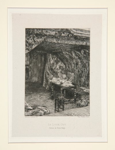 Le look out, cabinet de Victor Hugo (The Look-Out, Gabinete de Victor Hugo), pl. 9 da suíte Chez Victor Hugo (Victor Hugo de Maxime Lalanne