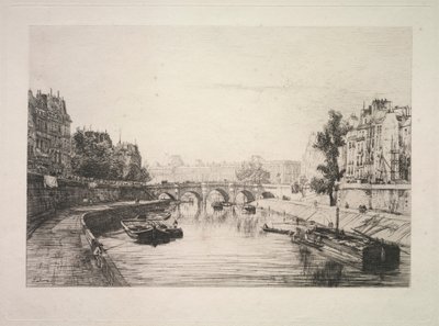 Vista da ponte de St. Michel, 1865. de Maxime Lalanne