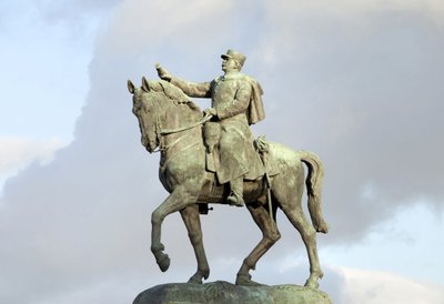 Estátua equestre de Joseph Joffre (1852-1931), militar, marechal de França, comandante francês na Batalha do Marne durante a Primeira Guerra Mundial, escultura em bronze de Maxime Real del Sarte (1888-1954), de Maxime Real del Sarte