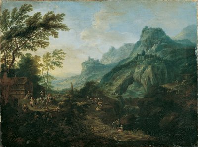 Paisagem de montanha ideal com propriedade de Maximilian Joseph Schinnagl