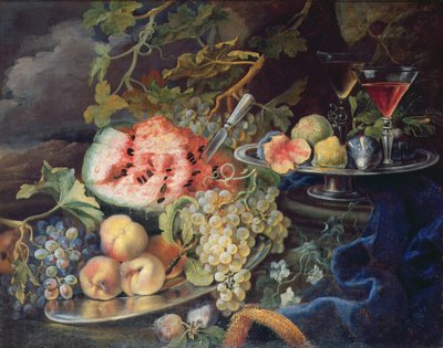 Natureza Morta (óleo sobre tela) de Maximilian Pfeiler or Pfeiller