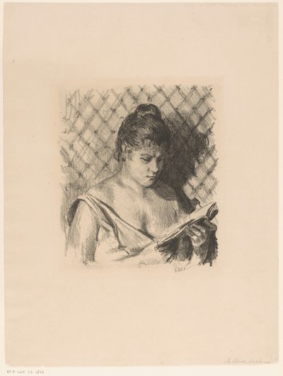 Mulher leitora com os ombros descalços de Maximilien Luce (signed by artist)