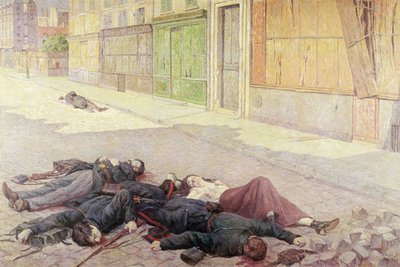 Uma rua em Paris em maio de 1871 ou, The Commune, 1903-05 de Maximilien Luce