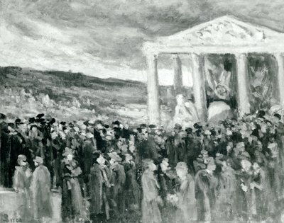 Enterro de Auguste Rodin na Villa des Brillants, 1917 de Maximilien Luce
