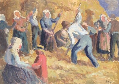 A colheita, c.1914 (óleo sobre papel) de Maximilien Luce