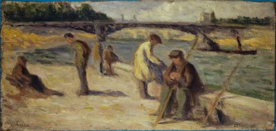 A margem do rio Quai Malaquais, antes de 1936 (óleo sobre madeira) de Maximilien Luce