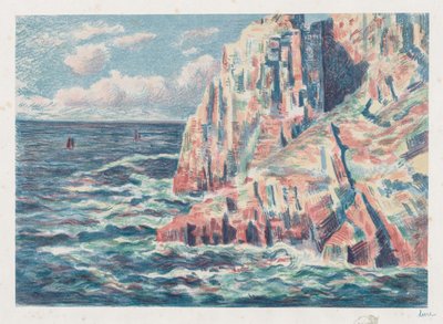 O mar em Camaret, The Red Rocks de Maximilien Luce