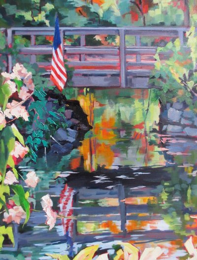 Reflexões sobre a Ponte da Bandeira Americana de Maxine Shore