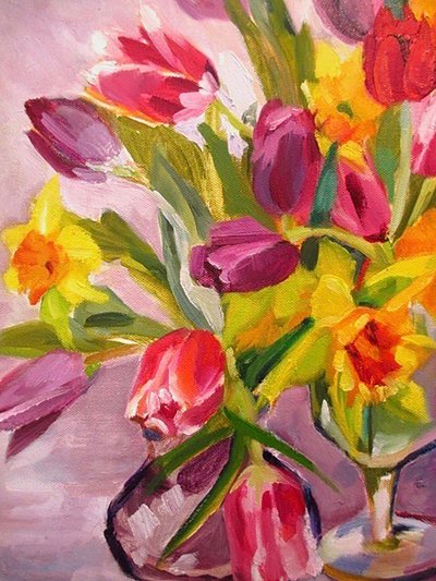 Flores coloridas da primavera de Maxine Shore