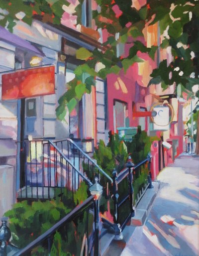 Escadarias coloridas da cidade de Maxine Shore