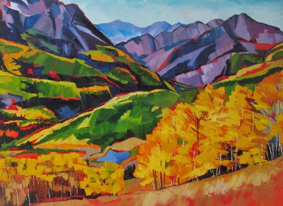 Montanhas outonais repletas de cores de Maxine Shore