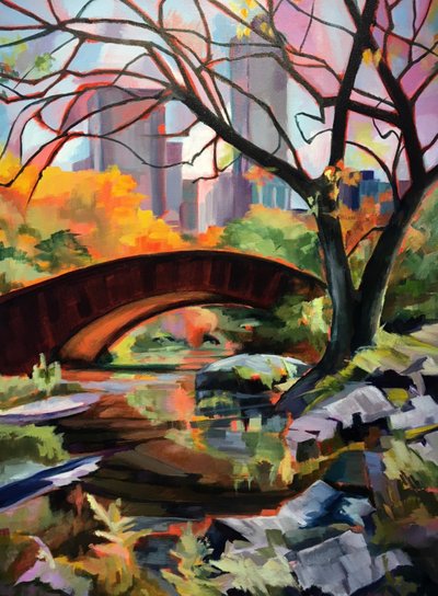 Ponte do Parque de Outono Vibrante de Maxine Shore
