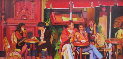 Um ambiente animado nos cafés de Maxine Shore