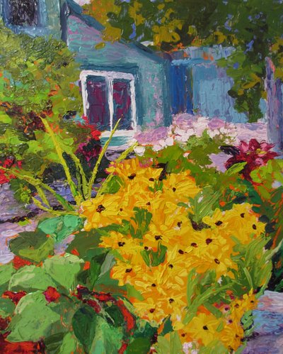 Casa de campo com jardim colorido de Maxine Shore
