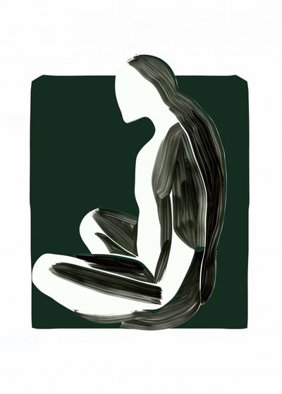 Figura sentada em silêncio de May Hilma