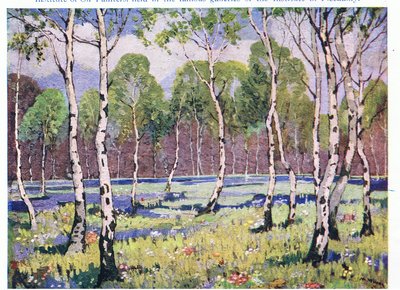 Spring Woodland (lito colorido) de May Wilson Preston