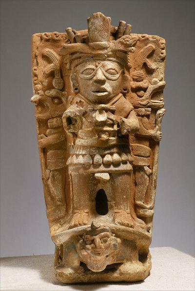 Incensário de apoio do México, meados do sétimo ao nono século (cerâmica) de Mayan