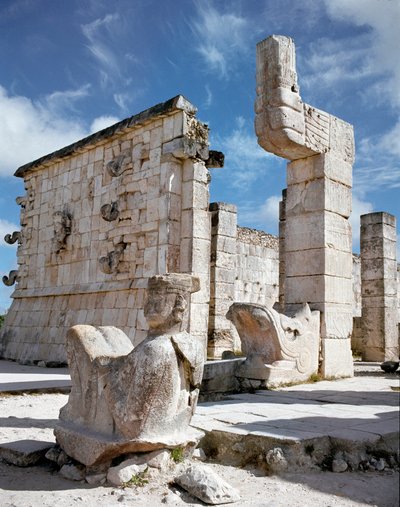 Entrada do templo dos guerreiros, 750-1200 de Mayan