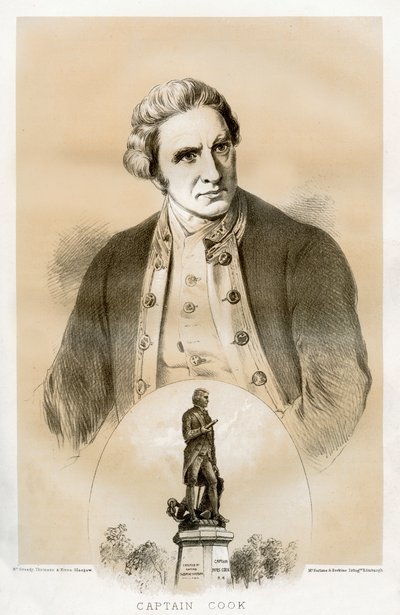 Capitão James Cook, oficial e explorador naval britânico do século XVIII, 1879 de McFarlane and Erskine