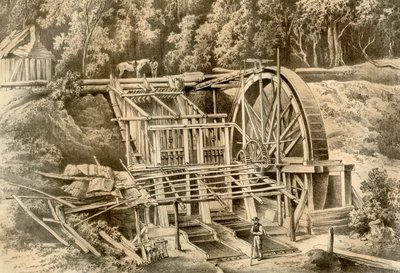 Moinho de trituração de quartzo, Austrália, 1879 de McFarlane and Erskine