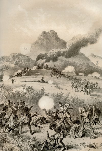 Tomando um reduto Maori, Guerra dos Maoris, 1845-1873 1879 de McFarlane and Erskine