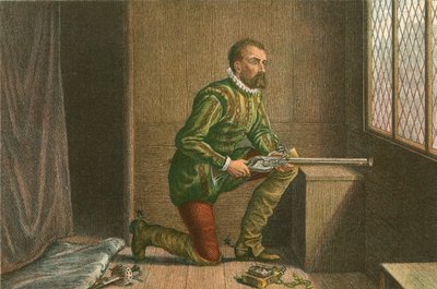 James Hamilton aguardando a aproximação do Regente Moray (gravura a cores) de McLaren John Ralston