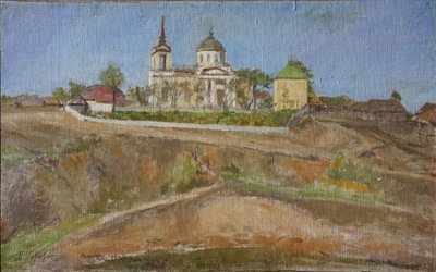 Tarkhany. Vista da Igreja do Arcanjo Miguel, 1938 de Meer Michailovich Gokhstein