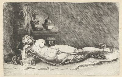Morte de Cleópatra com cobra de Meester van 1515