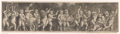 Frisiano com procissão de putti de Meester van de Dobbelsteen