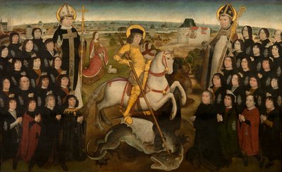Os Membros da Guild of the Large Crossbow of Malines, c.1500 (óleo sobre painel) de Meester van de Mechelse Sint-Jorisgilde