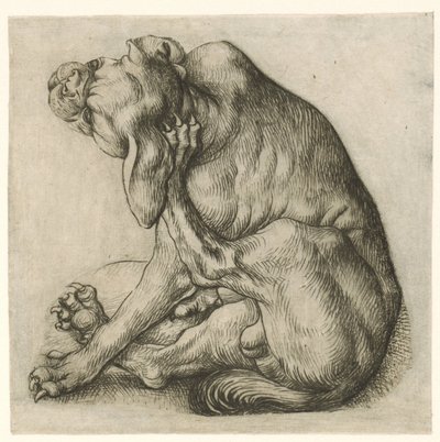 cão arranhando de Meester van het Amsterdamse Kabinet