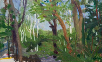 A Stand of Birch, 2016 (óleo sobre tela) de Megan Williamson