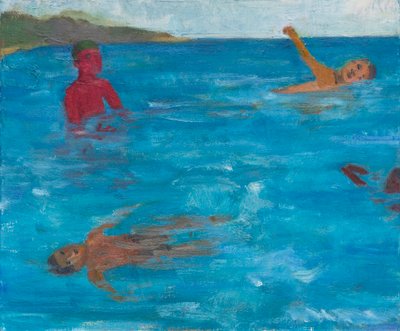 Quatro nadadores, 2017 (óleo sobre tela) de Megan Williamson