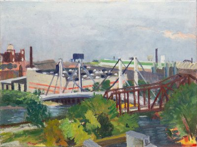 Looking West Over the North Branch, 2014 (óleo sobre tela) de Megan Williamson