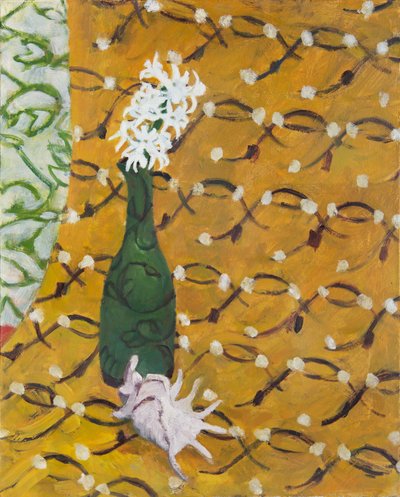 Concha com flores e três padrões, 2019 (óleo sobre tela) de Megan Williamson