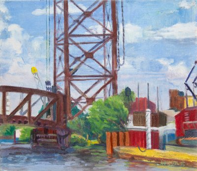Vista do Parque Memorial Ping Tom, 2015 (óleo sobre tela) de Megan Williamson