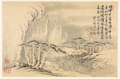 Paisagens em vários estilos após os velhos mestres de Mei Qing