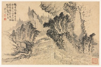 Paisagens em vários estilos após os velhos mestres de Mei Qing