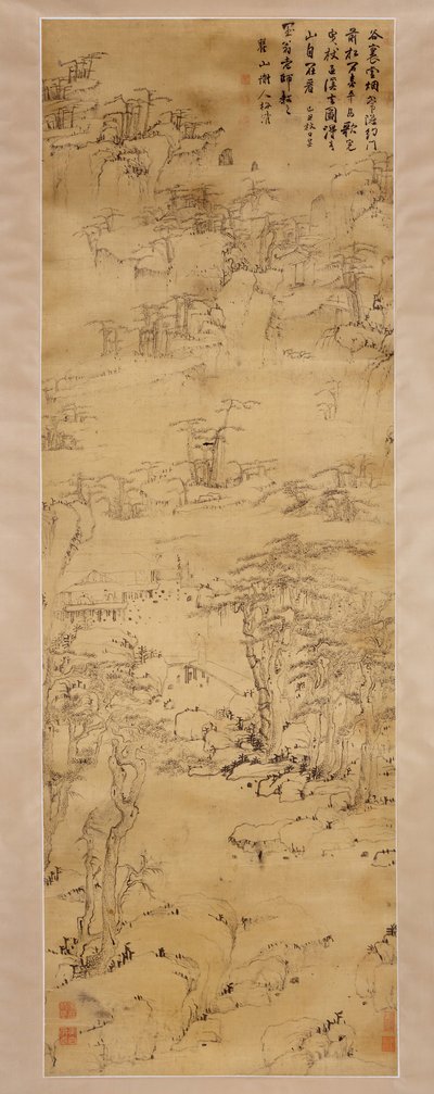 A passear num Vale Misty, 1649. de Mei Qing