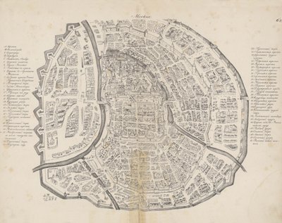 Mapa de Moscou. De: Augustin von Meyerberg e sua viagem à Rússia, 1661. de Meierberg
