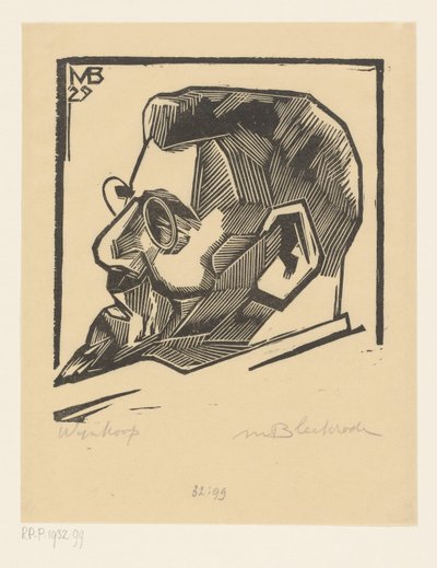 Retrato de David Wijnkoop (título no objeto) de Meijer Bleekrode (signed by artist)