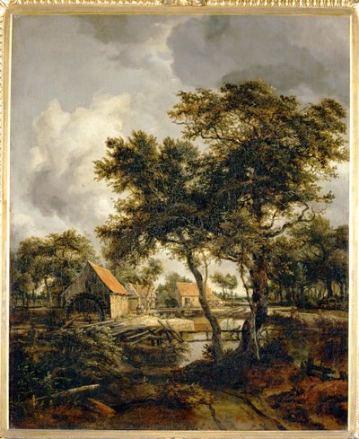 Le Moulin a eau - o moinho de água ... de Meindert Hobbema