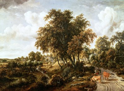 Estrada no dique de Meindert Hobbema