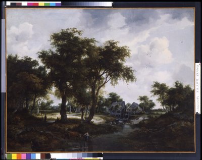 O Moinho de Água (A Paisagem de Trevor) (óleo sobre tela) de Meindert Hobbema