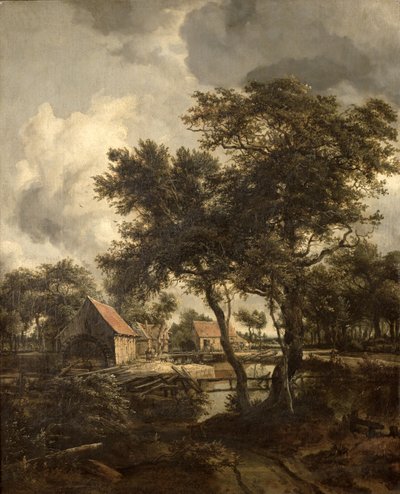 O moinho de água, c.1660 de Meindert Hobbema
