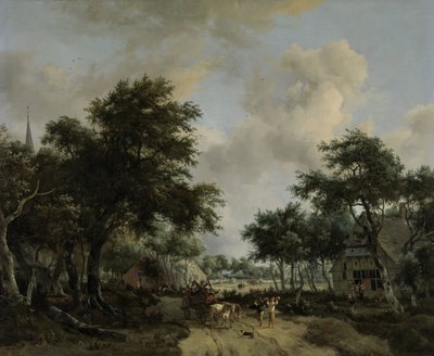 Paisagem arborizada com Merrymakers num carrinho
Paisagem com foliões de Meindert Hobbema