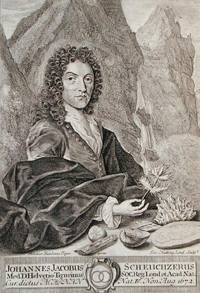 Retrato de Johann Jacob Scheuchzeri, frontispício de 