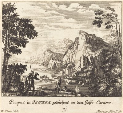 Ístria, Golfo das Ovelhas de Melchior Küsel after Johann Wilhelm Baur