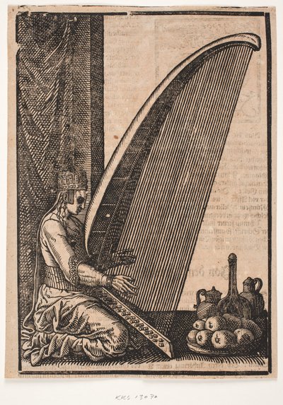 tocador de harpa feminino de Melchior Lorck